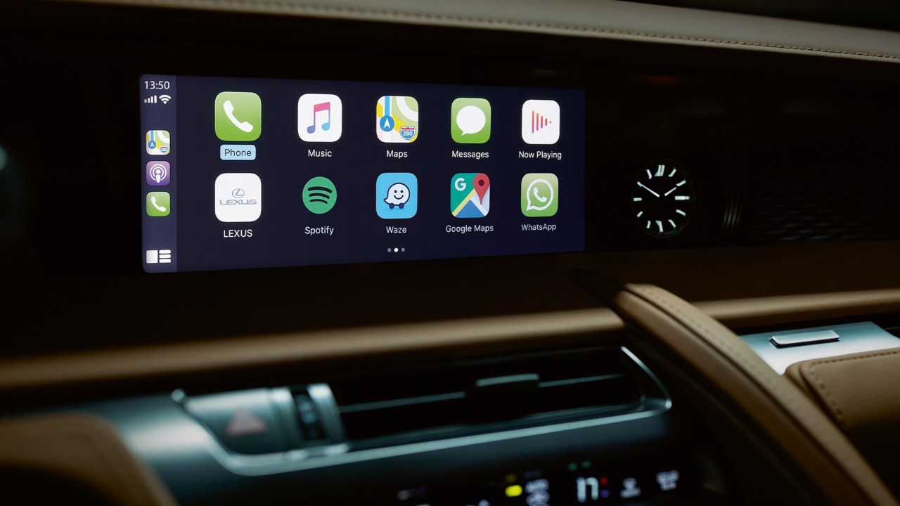 Lexus LC Convertible's smart phone display 
